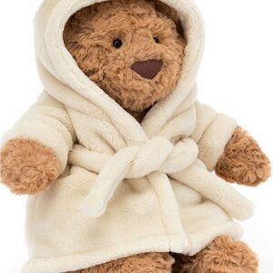 Jellycat Bartholomew Teddy Bear with Cream Robe